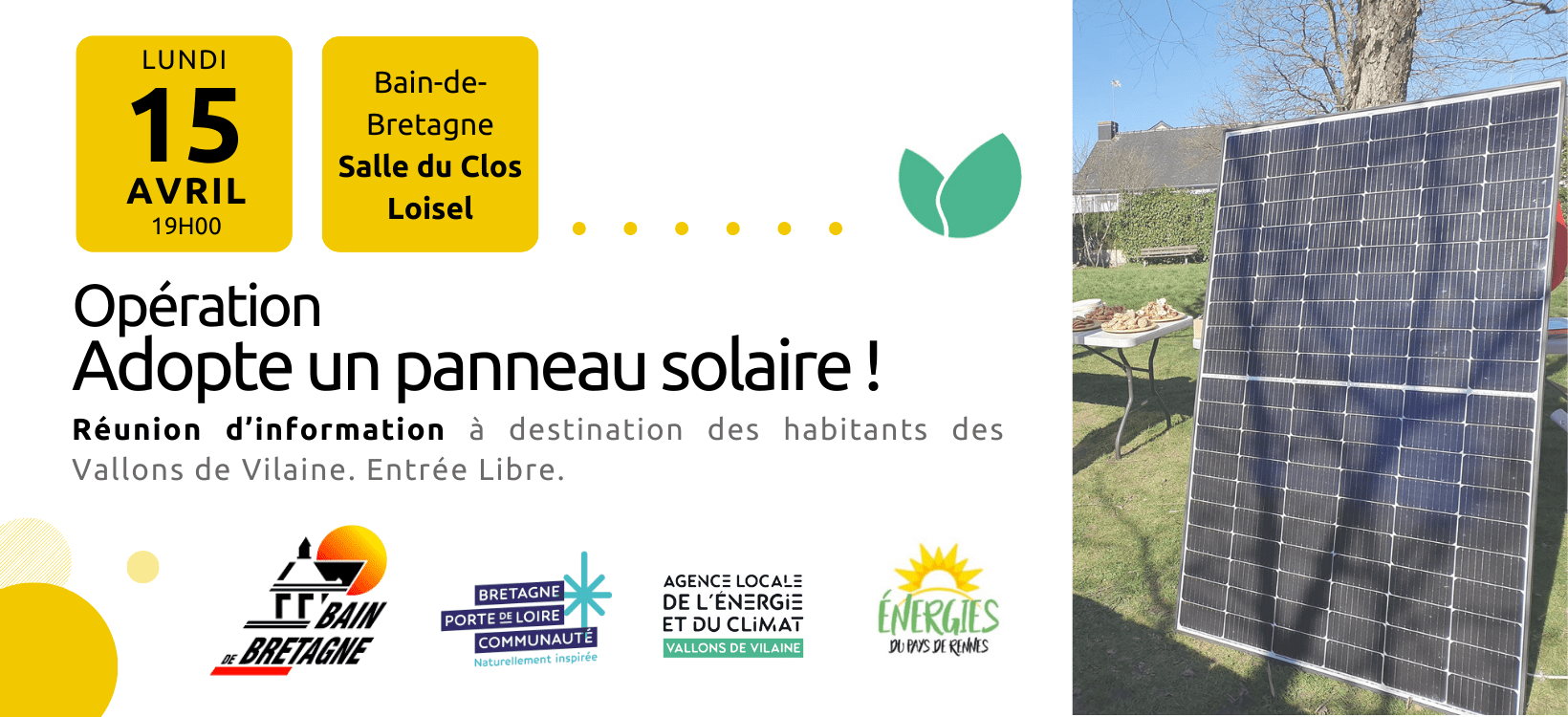 Opération « Adopte un panneau solaire » à Bain-de-Bretagne